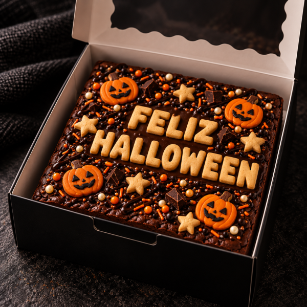 Halloween Brownie Message Cake